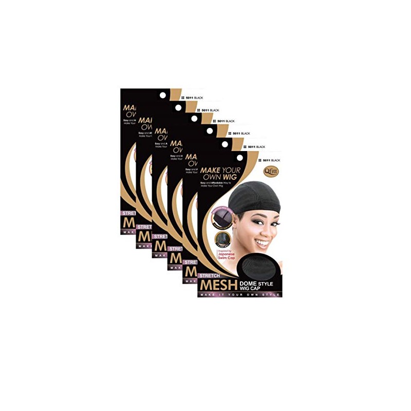 (6 Pack) Qfitt - Mesh Dome Style Wig Cap #5011