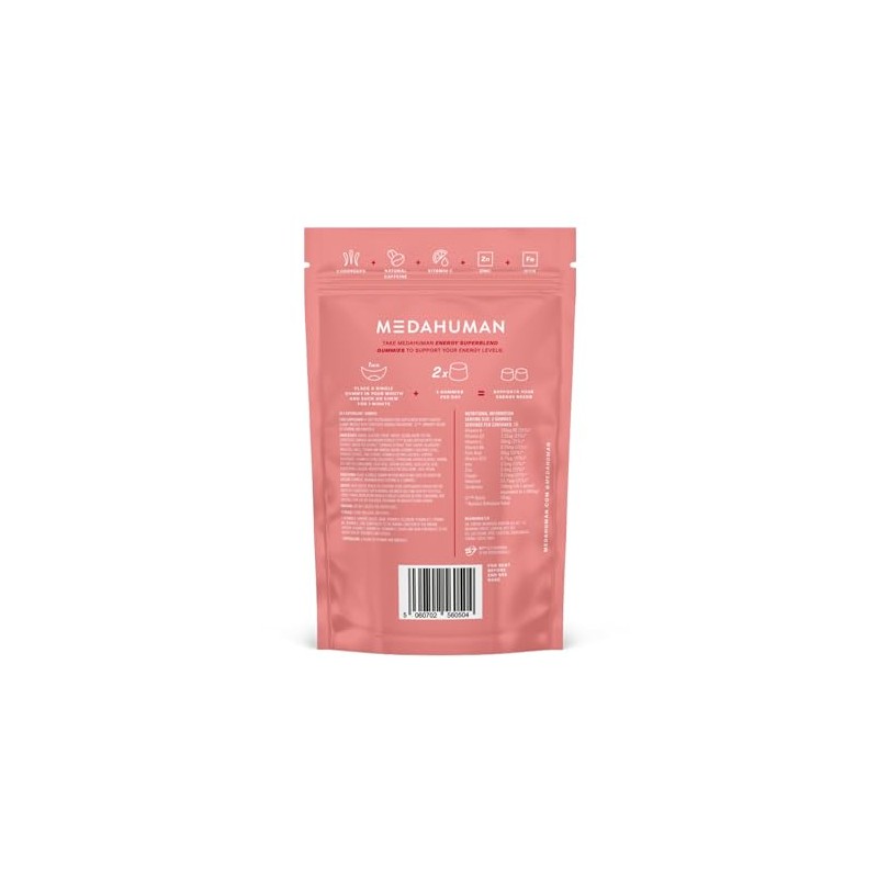 MEDAHUMAN Energy Berry Adaptogen Gummies with 1000mg Cordyceps, 15 Servings