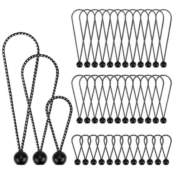 Ball Bungee Cord Bungee Balls: 36PCS 6" 9" 11" Elastic Bungee Ball Rope Tarp Tie Down Heavy Duty Tent Strap Hook Canopy Umbrella Rubber Adjustable Awning Hanging String