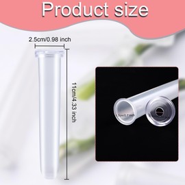 YiliYa Pack of 24 Water Tubes for Flowers, Flower Water Tubes with Caps Orchid Tubes Flower Tubes Plastic Reusable for Flower Shops Restaurants Cafés 11 x 1.9 cm