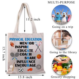 PLITI PE Teacher Tote Bag Physical Education Teacher Appreciation Travel Pouch Teacher Mentor Gift Gym Sports Teacher Travel Pouch, Physical Education Tgu
