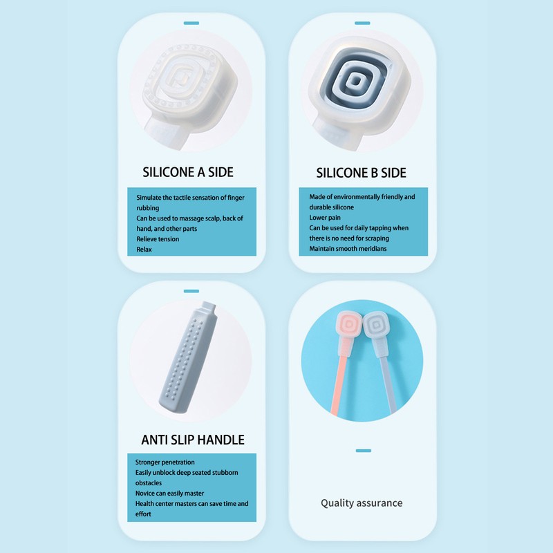 2Pcs Meridian Pat Sha Board Pats Pink Blue Silicone Health