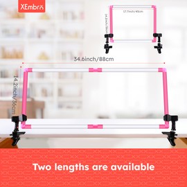 XEmbro Large Rotated Cross Stitch Frames Stand Embroidery Hoop Holder with Clamp, Plastic Clip Frame for Embroidery, Cross-Stitch, Needlework, Quilting and Silk-Painting Craft(34.6 x 14.2 Inches)