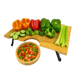 Bamboo Cutting Board with Non-Slip Legs and Prep Bowl, Eco-Friendly Chopping Board, Healthy Meals at Home, Enhanced Quality
