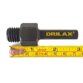 Drilax Core Drill Bit Arbor Adapter for Threaded Diamond Hole Saw 3/8" Triangle to 5/8" 11 Male Drill Sanding Attachment Arbor Shaft Adapter