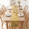 Light Camel Soft Chain Embroidery Wild Floral Spring Table Runner,