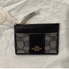 Coach Navy Blue Signature Jacquard Mini Skinny ID Card Case