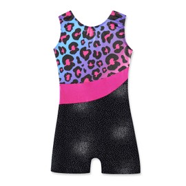XiaoMoSha Girls Leotards for Gymnastics Outfits Sparkle Kids Sleeveless One-Piece Colorful Dancewear Bodysuit