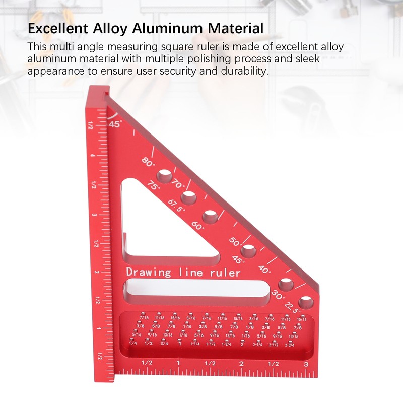 Hole Position Scribing Ruler 3D 22.5‑90° Multi Angle Measuring Square
