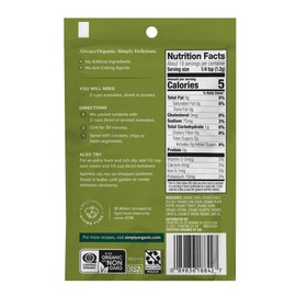 Simply Organic Guacamole Dip, Certified Organic, Gluten-Free | 0.8 oz | Pack of 12