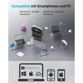 Phomemo M220 Label Printer, Bluetooth Label Printer for Barcode, Address, Home, Mailing, Small Business, Clothing, Portable Label Printer, Grey with 3 Rolls of Labels & Bag, Grey