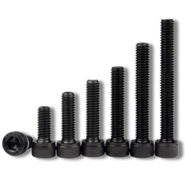 ORTAVA Pack of 50 Cylindrical Screws with Hexagon Socket, M3 x 16 Hexagon Socket Screws, Full Thread, DIN 912 / ISO 4762, Alloy Steel (Black)