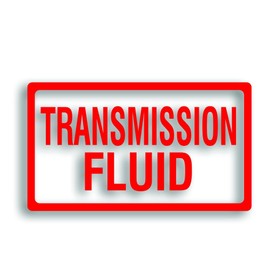 Barrel, Drum, Tank or Pump Decal Label - Transmission Fluid Sticker for Car Truck Service Work Shop Garage 5.5 x 10 inch in RED