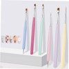 Healeved 6pcs Dual-ended Nail Art Brushes Macaron Style Manicure Pens