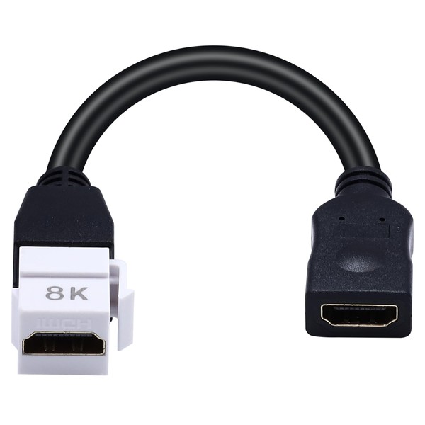 Poyiccot 8K HDMI Keystone Jack Pigtail Cable, 48Gbps HDMI 2.1