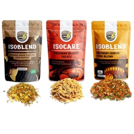 Bugzy Bugs Isopod Food Bundle Premium Organic Dry Vegetable Mix & Protein Blend & Shrimp Treats Complete Diet Food Set for Insects, Reptiles, Small Insects, and Invertebrates