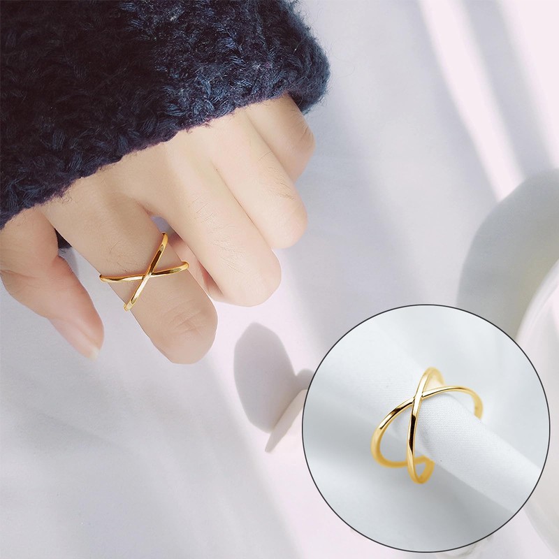 Loutade Adjustable Silver Rings for Women, 925 Stering Silver Simple