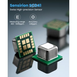 Newentor CO2 Monitor, Indoor Air Quality Meters, Carbon Dioxide Detector with Voice Alert, Large Display CO2 Tester, Temperature Humidity Sensor, Alarm Clock for Home, RV, Grow Tents, Black