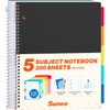 SUNEE 5 Subject Graph Paper Notebook - 400 Pages, 9"x11",