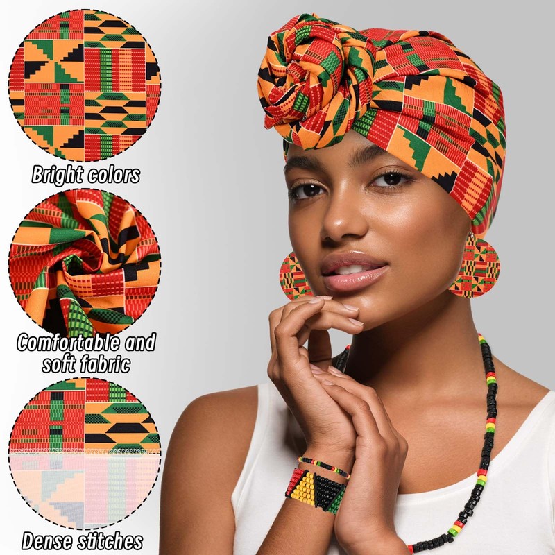 Kuscul 6 Pcs African Printed Outfits for Women with African
