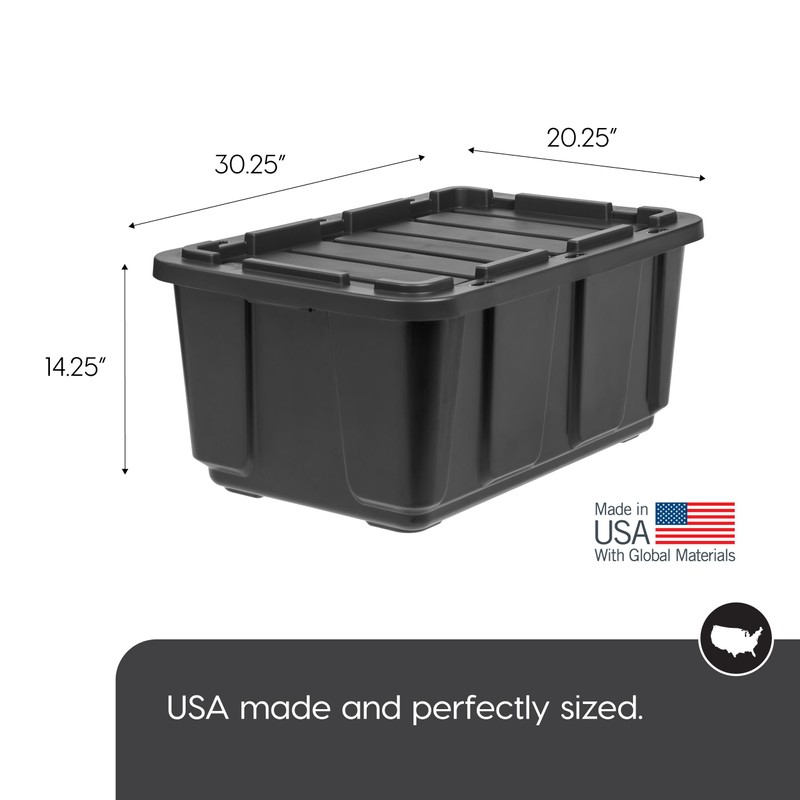 IRIS USA 589090 27 Gallon Utility Tough Stackable Plastic Storage