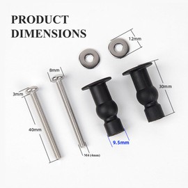 9mm Toilet Seat Screws Kit Compatible with Kohler San Rafael - 3466, 3467, 3384 Replacement Repair Part K-85040, K-84999, Set of 4