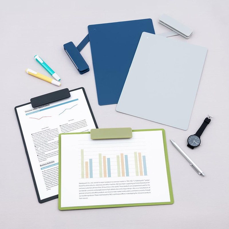Nakabayashi QB-SFTA4-GY Vertical and Horizontal Clipboard, Shifte, A4, Ice Gray