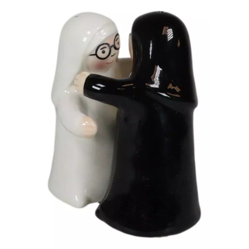 Ebros Gift Black And White Dressed Dancing Nuns Cute Ceramic