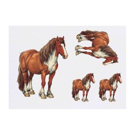 4 x ' Breton horse' Temporary Tattoos - Water Resistant, Skin-Safe, Non-Toxic Transfers, Mixed Sizes (TO00077136)