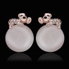 LZD 18K Rose Gold Zirconia Drop Stud Earrings L93