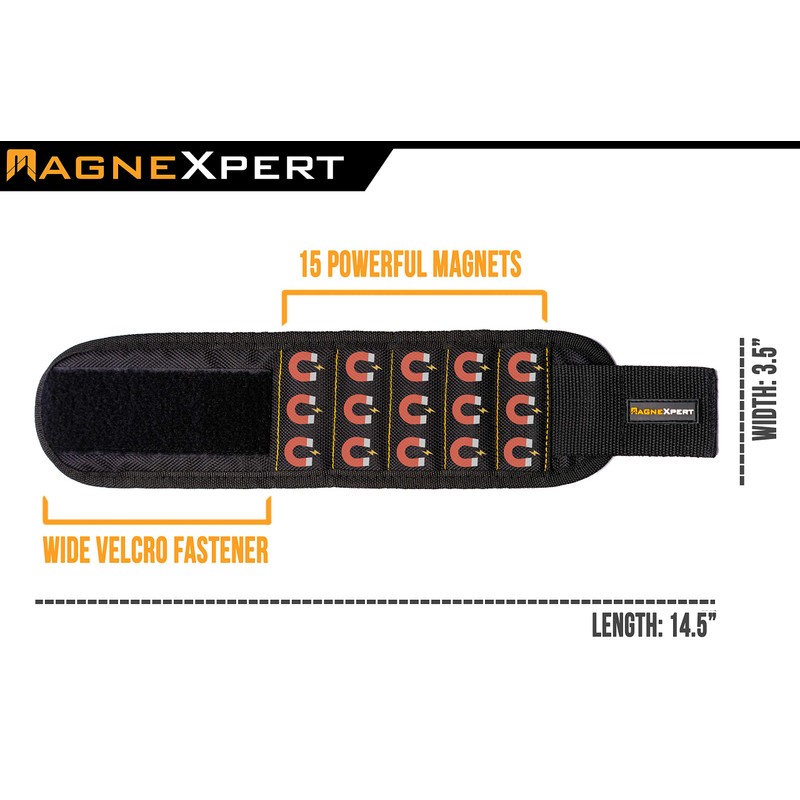 Magnelex Magnexpert Magnetic Wristband for Holding Screws, Nails and Drill