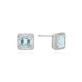 [SUMMER BRIGHT]Shining blue topaz gemstone earringsOTE123705RWL plating color / [SUMMER BRIGHT]샤이닝 블루 토파즈 원석 귀걸이OTE123705RWL 도금컬러