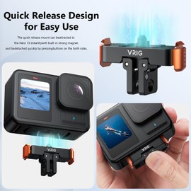 VRIG Magnetic Quick Release Mount Compatible with go pro hero13,Aluminum Mount Camera Adapter with 1/4" Screw,Go-Pro 13 Conversion Adapter Camera Accessories