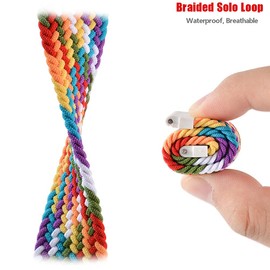 Elastics Watch Band forSamsung Galaxy Watch 5/4/6/active 2 40mm 44mm/Galaxy Watch 5 Pro 45mm/Watch 4 Classic 42mm 46mm/Galaxy Watch 6 Classic 43mm 47mm,Braided Nylon Solo Loop Strap for Women Men