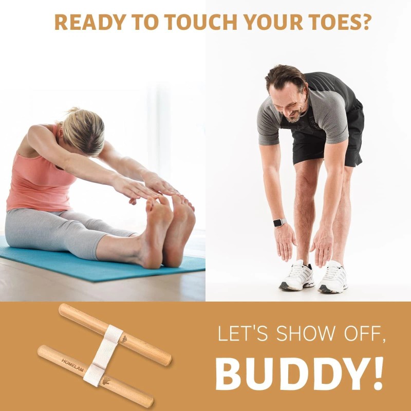 HOMELAM Innovative Muscle Stretching Device, Adjustable Length Hamstring Wooden