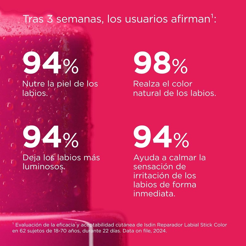 Bálsamo labial hidratante ISDIN Rosa con ácido hialurónico – 24h