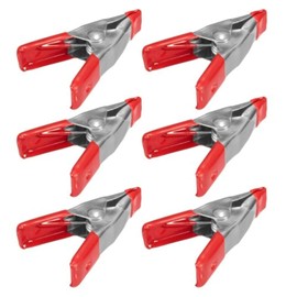 Wideskall® 2" inch Mini Metal Spring Clamps w/Red Rubber Tips Clips (Pack of 6)