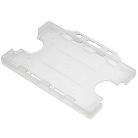Customcard Ltd Double Sided ID Card Holder, Two Sided Badge Holder, Rigid ID Card Holder for Two Cards Opaque/Clear (Pack of 1)