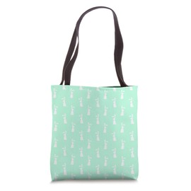 Green Pastel White Rabbit Ears Cute Easter Spring Season Tote Bag