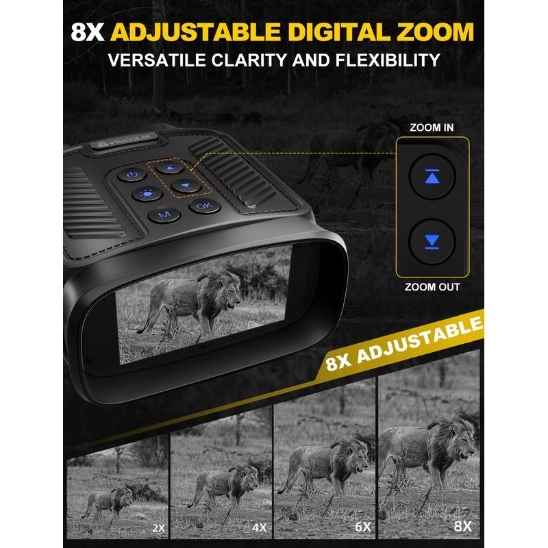 4K Night Vision Goggles - 5000mAh Rechargeable Infrared Binoculars with