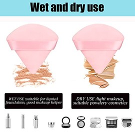 Juego Esponjas Algodón Polvo Triangulares Súper Suaves Tanto Seco Como Húmedo Corrector Suelto Corporal Base Rubor Esponja Maquillaje Rosa