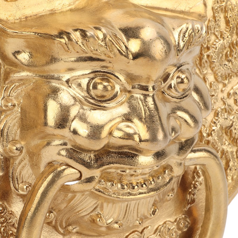 Door Knocker Chinese Animal Head Style Modelled Antique Brass Easy