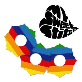 MySweetStitch - 10 x Freestyle Libre 3 Pflaster Mandala, Außen Ø 65mm, Innen Ø 6mm, hautfreundlich, wasserfest, atmungsaktiv, Made in Germany, Pride