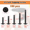weideer 180pcs #8 Self Tapping Screws for Metal, Sheet Metal