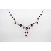 Faship Gorgeous Burgundy Rhinestone Crystal Floral Necklace Earrings Set
