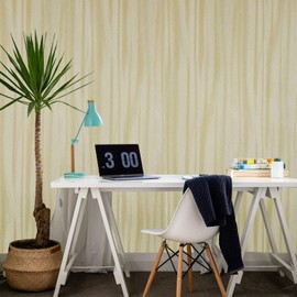 Portofino Italian Wallpapers Wallpaper Rolls Textured Faux Animal Fur Yellow Gold Metallic Lines Wave Stripes