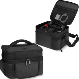 Undomip Carrying Bag Compatible with ECOFLOW River 3, Portable Power Station Case with Shoulder-strap & Hanlde, Soft Generator Cover with Side Zipper & Multiple Pockets (Black, For River 3)