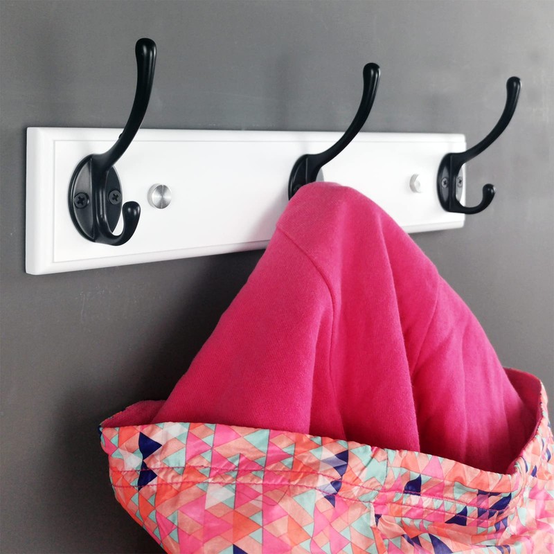 mapeoes 2 Pack Wood Coat Rack Wall Mount with 3
