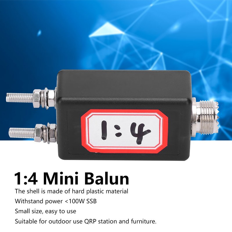 1:4 Mini Balun Suitable HF Shortwave Antenna for Outdoor QRP