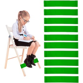 10 PCS Chair Bands for Kids with Fidgety Feet Thick Natural Latex Stretch Chair Fidget Bands Stretch Foot Bands ADHD ADD SPD Autism Sensory Needs Chair Bands for Kids (Green)